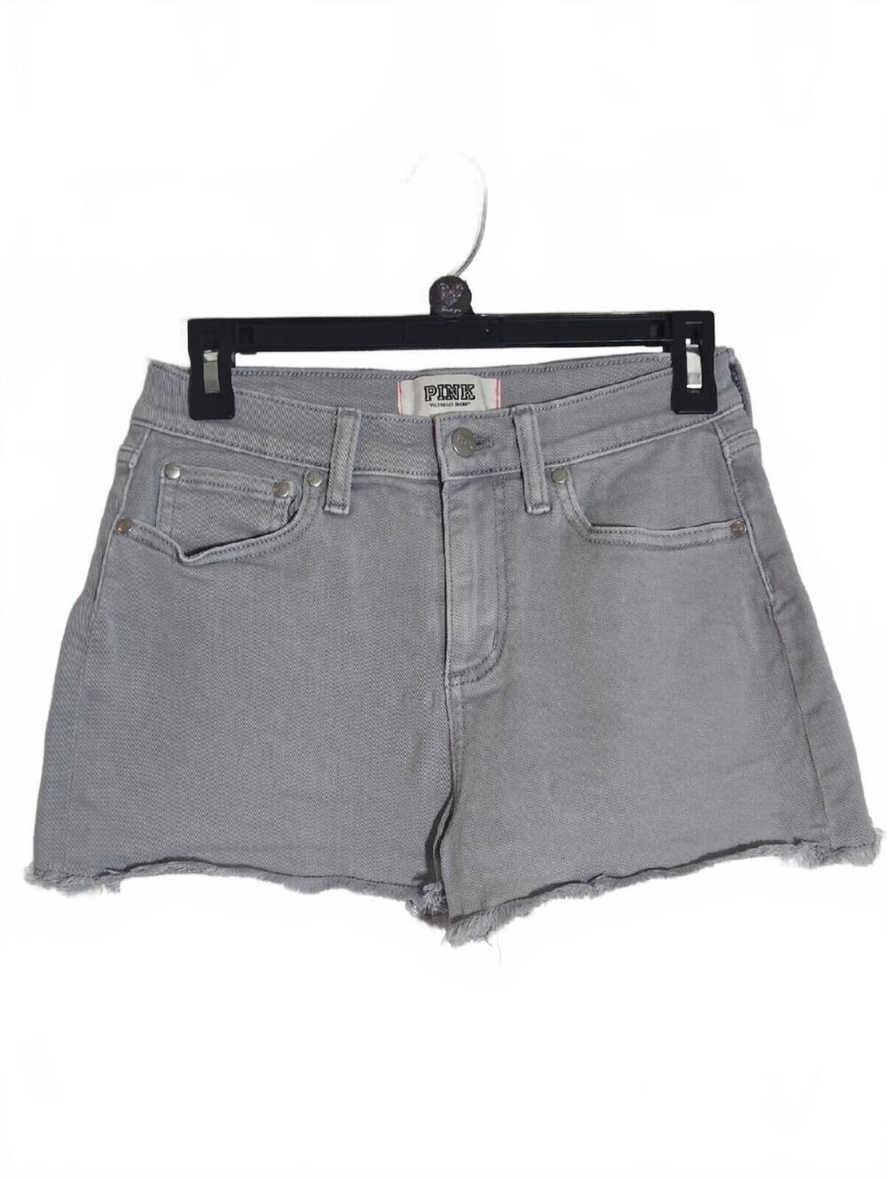 PINK Victoria's Secret Women's Light Gray Jean Shorts Size 4